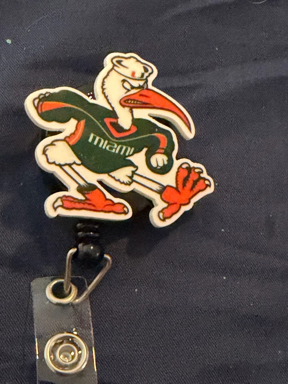 Miami Bird Badge Reel - Green and Orange